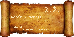 Kabók Nanett névjegykártya